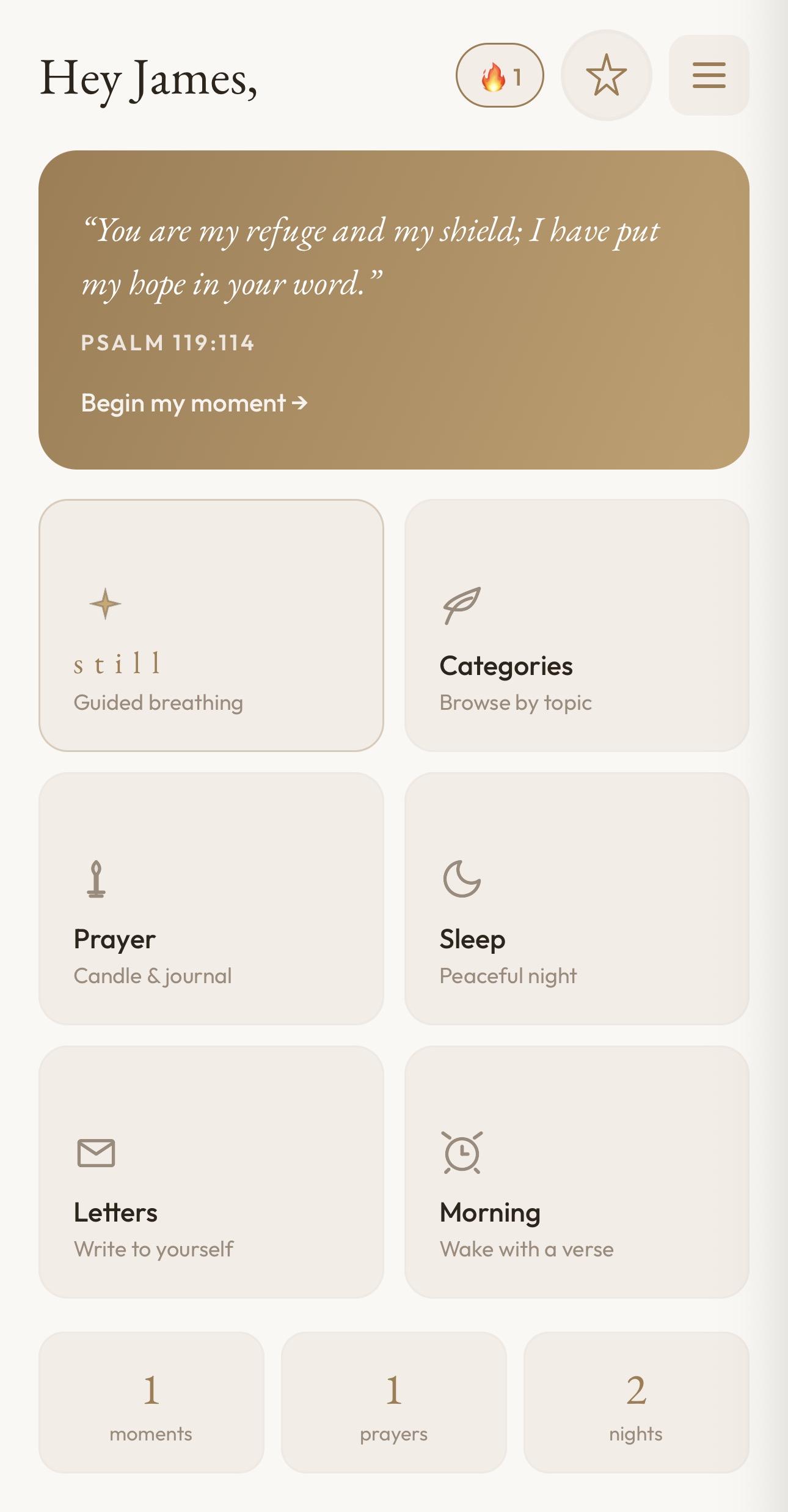 Still app home screen