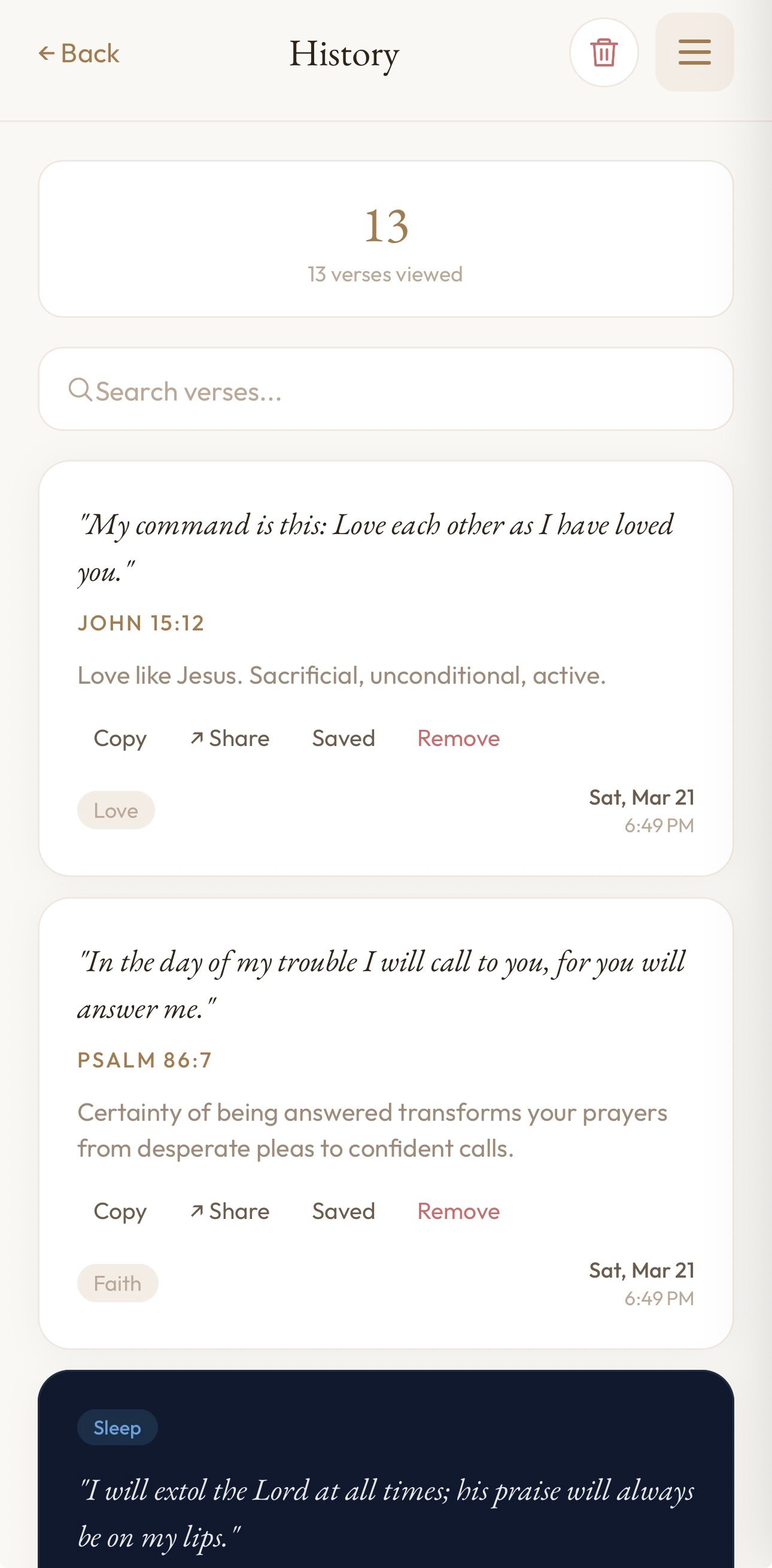 Still app verse history